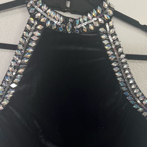 Velvet Black Halter Dress - Picture 8 of 11